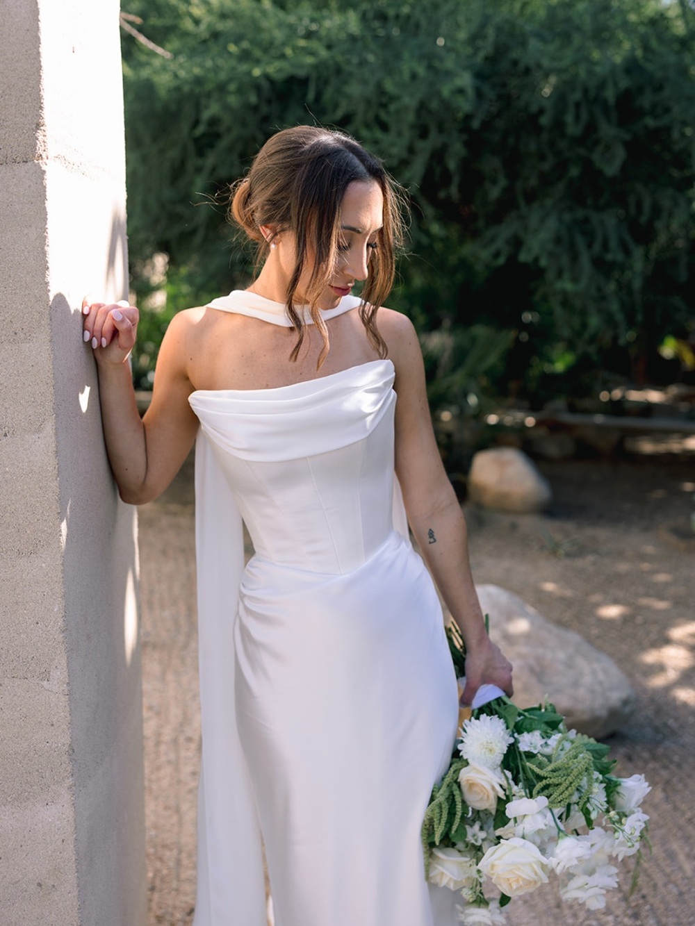 Stunning drop waist corset fitted wedding dress